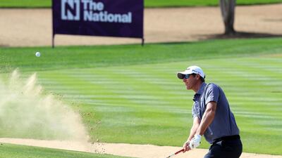 Nicolas Colsaerts plan a shot on the sixth hole on the fourth and final day of the Omega Dubai Desert Classic. Chris Whiteoak / The National