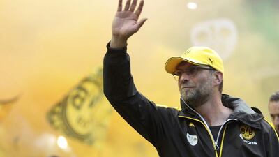 Now-Liverpool manager Jurgen Klopp shown during his managerial tenure at Borussia Dortmund for a German Cup match last season. Ralph Orlowski / Reuters / May 30, 2015
