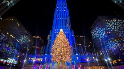The Christmas tree is lit at Rockefeller Centre in the Manhattan borough of New York City earlier this month. Reuters