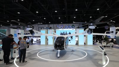 Visitors inspect the JOBY section at the event. EPA