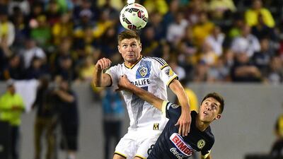 Steven Gerrard made his LA Galaxy debut in a 2-1 win over Club America on Saturday, July 11. Frederic J Brown / AFP