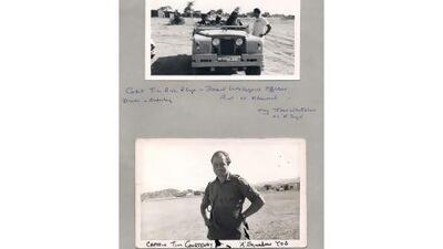 Pages of Tim Courtney's scrapbook from his time with the Trucial Scouts. Courtesy Tim Courtney