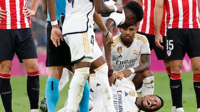 Real Madrid's Eder Militao suffered an ACL injury in his club's victory over Athletic Bilbao, in their opening fixture of the La Liga campaign. EPA