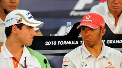 Adrian Sutil, left, and Lewis Hamilton, right, used to be on much friendlier terms.