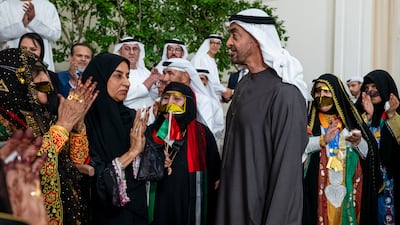President Sheikh Mohamed meets the Open Masters Games Abu Dhabi delegation in Abu Dhabi. UAE Presidential Court