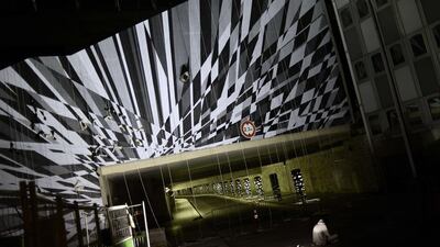 This picture taken on October 3, 2014 in Paris. It shows an art installation by French artist Thomas Canto. AFP