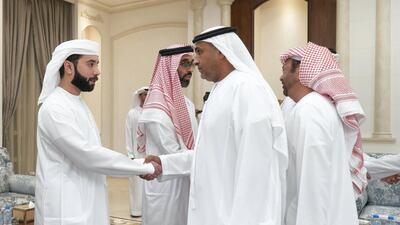 Dr Sheikh Hazza receives mourners.