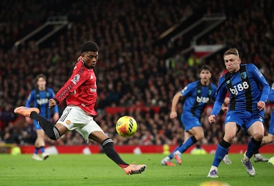 Amad Diallo of Manchester United in action against Bournemouth. EPA