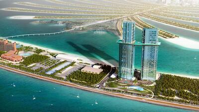 Nakheel has unveiled Palm 360 – an iconic, twin-tower hotel and residential project on Dubai’s Palm Jumeirah. Courtesy Nakheel