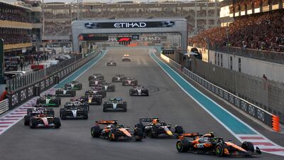 F1 racers battle for supremacy at the Abu Dhabi Grand Prix at Yas Marina Circuit. Chris Whiteoak / The National