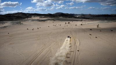Orlando Terranova and co-driver Bernardo Grue during Stage 2. AFP