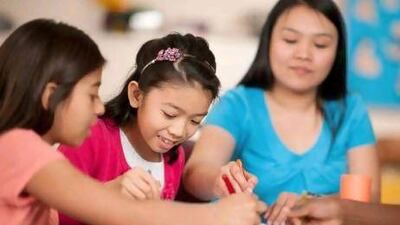 Keep children occupied by encouraging activities such as arts and crafts.