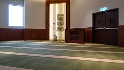The qibla in City Centre Al Zahia's prayer room. Antonie Robertson / The National