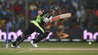 David Warner of Australia bats during the ICC World Twenty20 match between Australia and Bangladesh at M. Chinnaswamy Stadium on March 21, 2016 in Bangalore. Ryan Pierse / Getty Images
