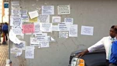 Putting up flyers on walls, bus shelters and telephone booths is illegal and Dubai Municipality officials will fine the offenders.