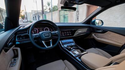 The interior is a bit of a mishmash, with hard plastics (both gloss and matte), Alcantara, leather and wood thrown together. Audi