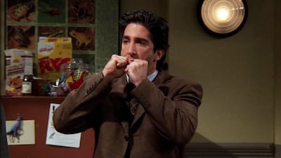 'The One With Ross's Sandwich' (s5, e9): Ross's anger issues are scrutinised in this much-loved episode, when his Thanksgiving leftovers are eaten by a colleague and then tossed in the bin. Anyone who has ever worked in an office will relate to the fridge politics Ross faces, although hopefully we all handle things with a more calm temperament. Meanwhile, this episode dates back to a time when Monica and Chandler are trying to keep their romance under wraps, but are starting to get sloppy, when Monica leaves a razor where she shouldn't and Phoebe finds Chandler's underwear at Monica and Rachel's house. Courtesy Netflix