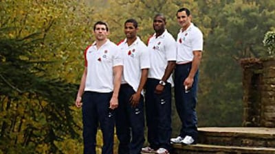 From left to right, Nick Kennedy, Delon Armitage, Ugo Monye and Riki Flutey will make their England Test debuts against the Pacific Islands.