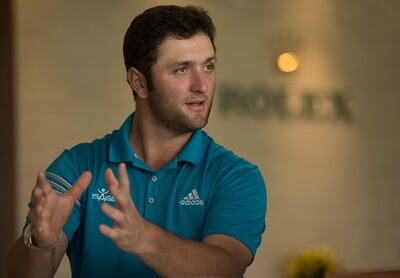 Spanish golfer Jon Rahm speaking in Dubai. Courtesy Rolex