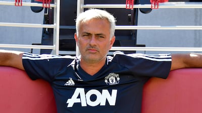 Manchester United manager Jose Mourinho relaxes ahead of Manchester United's pre-season match against Real Madrid in Santa Clara, California, on July 23, 2017. Alan Greth / Reuters