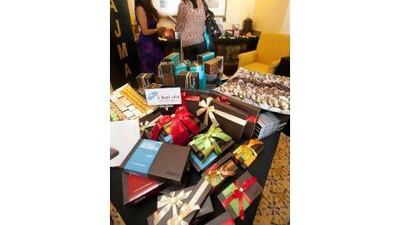 Gifts, many of them tasty, at The Talent Lounge in Al Qasr Hotel for the Dubai International Film Festival.