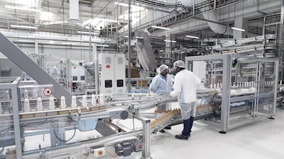 Unilever’s factory will be pumping out 100,000 tonnes of liquid product a year when it reaches full capacity by the middle of next year. Reem Mohammed / The National