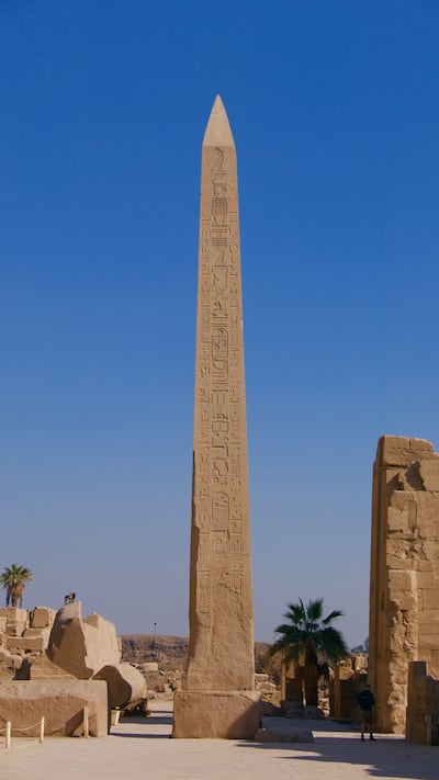 One of two obelisks bearing the name of ancient Egyptian Queen Hatshepsut. Measuring around 30m in height and weighing 343 tonnes, this obelisk is the biggest still standing in all of Egypt. it's not to be confused with the one that was re-erected at Karnak on April 9, 2022.