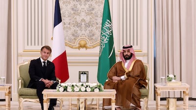 French President Emmanuel Macron met Saudi Crown Prince Mohammed bin Salman in Riyadh. Reuters