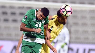 Al Wasl, yellow, and Al Shabab, green, are second and fifth in the AGL, respectively. Photo Courtesy / Arshad Khan / AGL / December 16, 2016