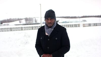 Fformer Nigeria assistant coach Daniel Amokachi shown in Oulu, northwest Finland where he now coaches the semi-professional second-division team JS Hercules. AFP Photo / February 4, 2016