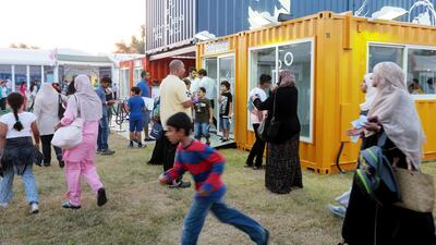 Families attend the Abu Dhabi Science Festival at Mushrif Central Park. The festival runs from November 12th to 22nd. Christopher Pike / The National