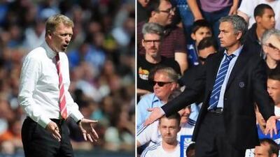 David Moyes, left, faces a difficult task in his first home league game at Old Trafford, against Jose Mourinho's Chelsea. Jamie McDonald, Richard Heathcote / Getty Images