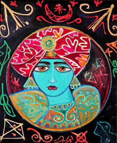 Catch the opening of Lasting Impressions: Thuraya Al Baqsami at Sharjah Art Museum. Pictured: a detail of Sultan's Daughter. Sharjah Art Museum