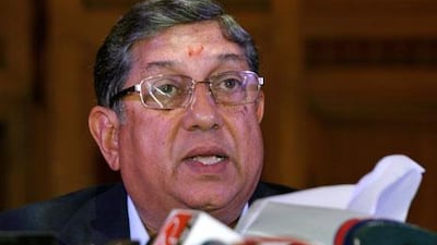 There seems to be a misguided belief that problems regarding spot-fixing will go away with the resignation of N Srinivasan. Bikas Das / AP Photo