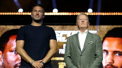 Promoters Eddie Hearn, Chairman of Matchroom Sport, and Frank Warren, Founder of Queensberry Promotions, look on. Getty Images