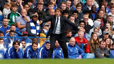 Chelsea manager Antonio Conte watches on from the touchline. John Sibley / AP Photo