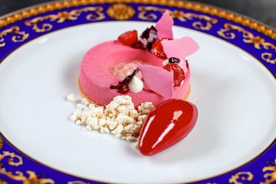 A dessert from Vanitas, Palazzo Versace Dubai