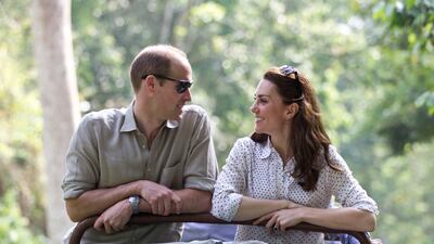 Catherine and Prince William on a game drive at Kaziranga National Park in north-eastern India, in April 2016