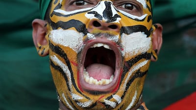 A Bangladesh fan before the game between Bangladesh and Afghanistan in the Asia Cup.