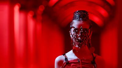 A model wears a creation by cutting-edge designer Polina Veller during Ukrainian Fashion Week in Kyiv, Ukraine. Reuters