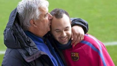 Albert Benaiges, left, helped nurture youngsters such as Andres Iniesta into world-class players through Barcelona's famed youth system.