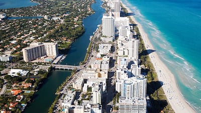 Prime residential prices in Miami grew a world-beating 22 per cent this year and it will lead the pack in 2022, with prices expected to rise 10 per cent, according to Knight Frank. Getty Images