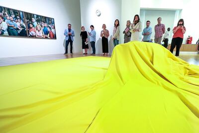 The linen cover artwork called 'To Crawl Into' by Gustav Metzger. Victor Besa / The National