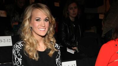 Carrie Underwood at the showing of the Rebecca Minkoff Fall 2014 Collection. AP