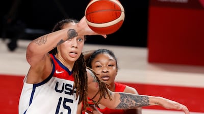 Griner in action at the 2020 Tokyo Olympics. Reuters