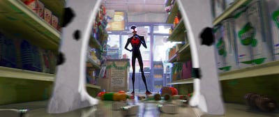 Multiple versions of Spider-Man, each with a distinctive visual style, come together in the animated sequel Spider-Man: Across the Spider-Verse. Photo: Sony Pictures Animation