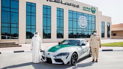 Dubai Police have recently acquired a Toyota Supra to add to their supercar fleet. Courtesy: Dubai Police