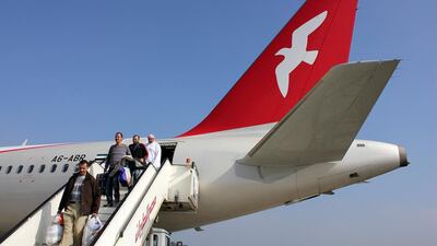 Budget carrier Air Arabia was among the winners, gaining 1.9 per cent to Dh1.60. Pawan Singh / The National
