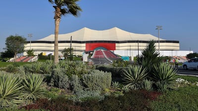 Green space around the Al Bayt Stadium. EPA