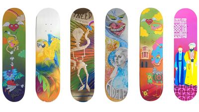 Skateboard designs by arist Fotis Gerakis.